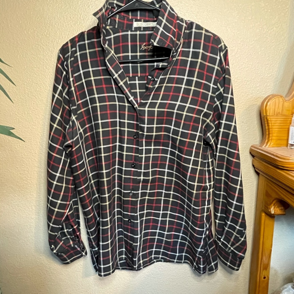 Plaid button down shirt